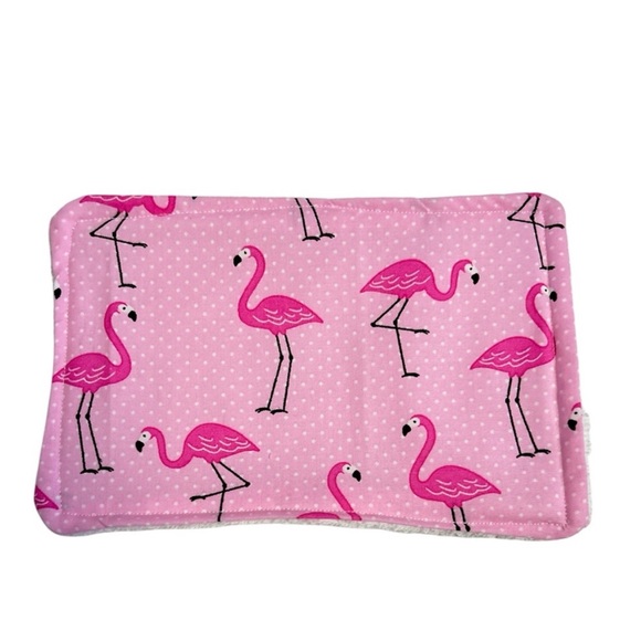 Hand Crafted Eco Friendly Pink Flamingos Reusable 100% Cotton Un Paper Towels - Picture 7 of 8